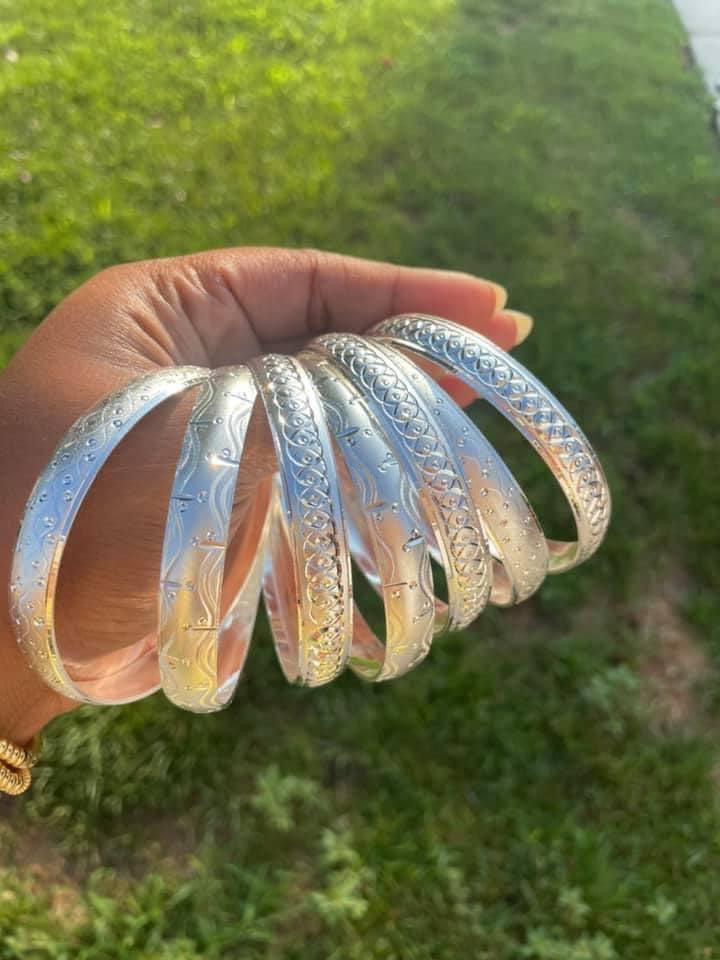 Silver Thick Bangles